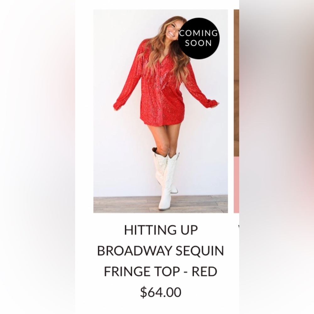 Red Sequin Dress/shirt with FRINGE